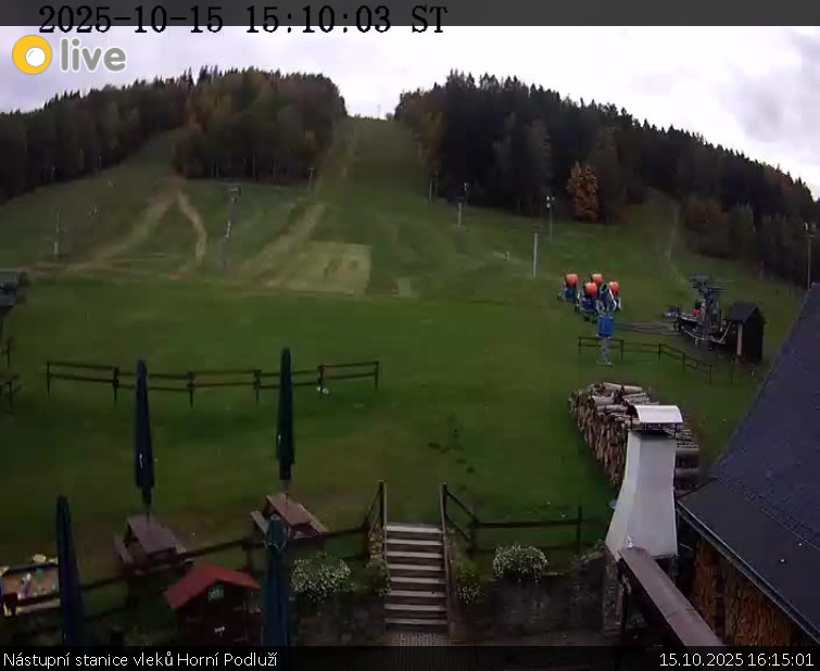 Skiareál Horní Podluží - Nástupní stanice vleků Horní Podluží - 15.10.2025 v 16:15 Skiareál Horní Podluží - Nástupní stanice vleků Horní Podluží - 15.10.2025 v 16:15