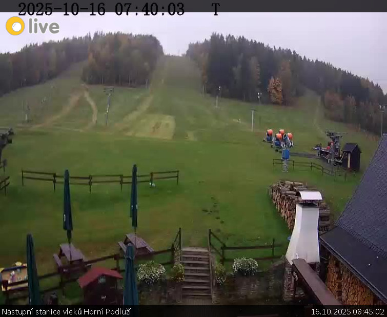 Skiareál Horní Podluží - Nástupní stanice vleků Horní Podluží - 16.10.2025 v 08:45 Skiareál Horní Podluží - Nástupní stanice vleků Horní Podluží - 16.10.2025 v 08:45