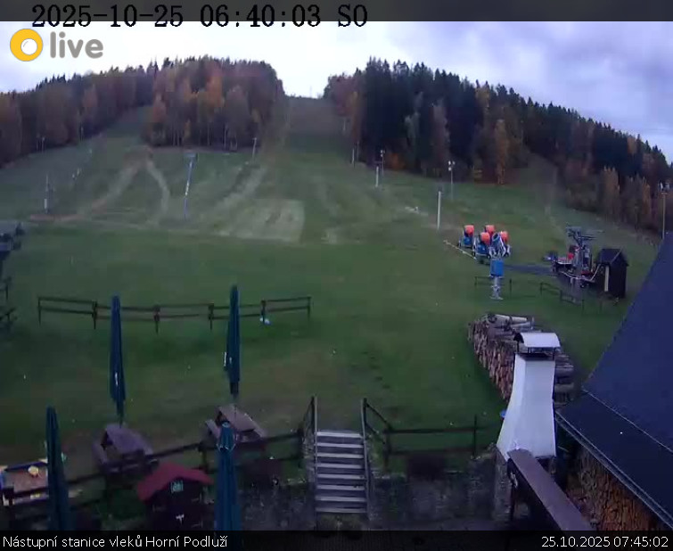 Skiareál Horní Podluží - Nástupní stanice vleků Horní Podluží - 25.10.2025 v 07:45 Skiareál Horní Podluží - Nástupní stanice vleků Horní Podluží - 25.10.2025 v 07:45
