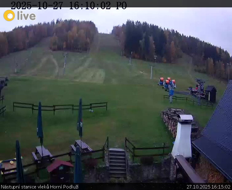 Skiareál Horní Podluží - Nástupní stanice vleků Horní Podluží - 27.10.2025 v 16:15 Skiareál Horní Podluží - Nástupní stanice vleků Horní Podluží - 27.10.2025 v 16:15