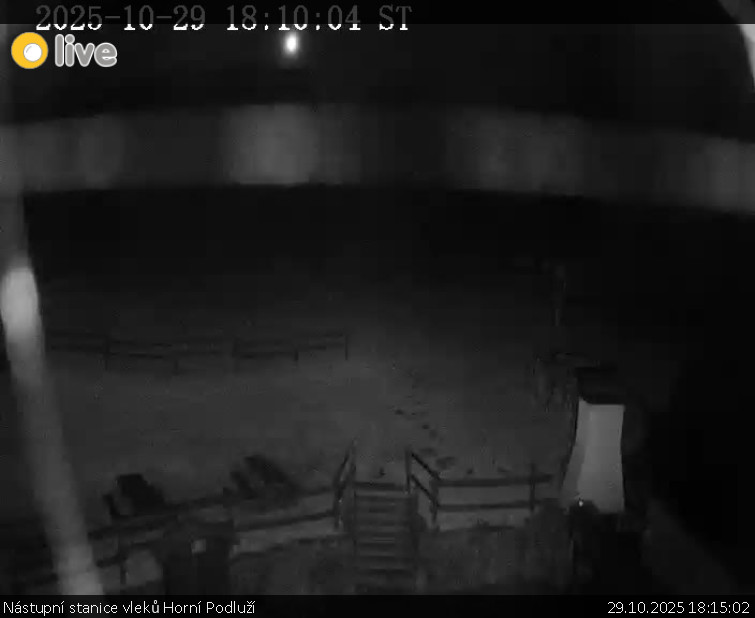 Skiareál Horní Podluží - Nástupní stanice vleků Horní Podluží - 29.10.2025 v 18:15 Skiareál Horní Podluží - Nástupní stanice vleků Horní Podluží - 29.10.2025 v 18:15