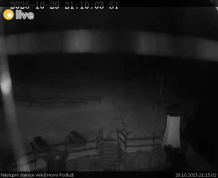 Skiareál Horní Podluží - Nástupní stanice vleků Horní Podluží - 29.10.2025 v 21:15 Skiareál Horní Podluží - Nástupní stanice vleků Horní Podluží - 29.10.2025 v 21:15