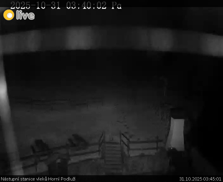 Skiareál Horní Podluží - Nástupní stanice vleků Horní Podluží - 31.10.2025 v 03:45 Skiareál Horní Podluží - Nástupní stanice vleků Horní Podluží - 31.10.2025 v 03:45