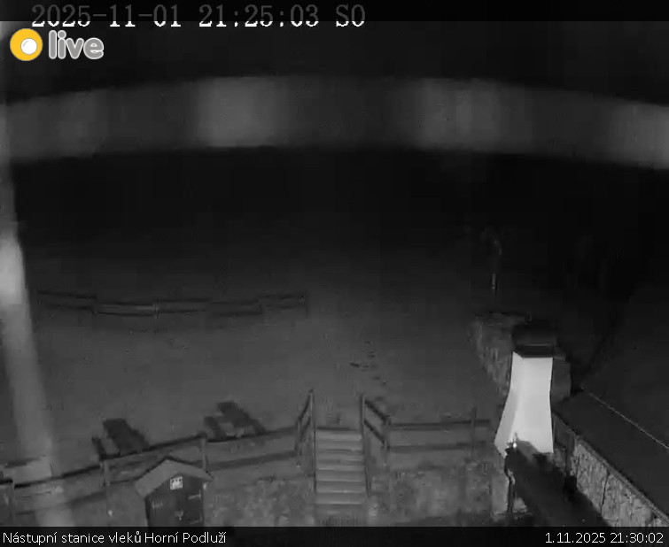 Skiareál Horní Podluží - Nástupní stanice vleků Horní Podluží - 1.11.2025 v 21:30 Skiareál Horní Podluží - Nástupní stanice vleků Horní Podluží - 1.11.2025 v 21:30