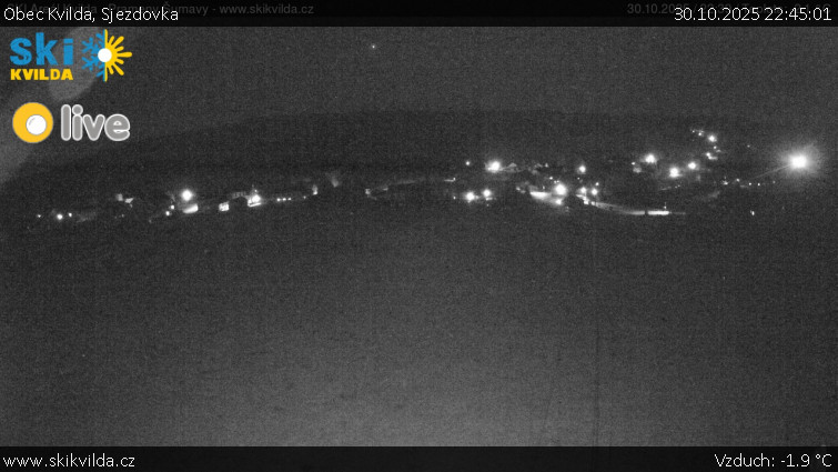 Obec Kvilda - Sjezdovka - 30.10.2025 v 22:45 Obec Kvilda - Sjezdovka - 30.10.2025 v 22:45