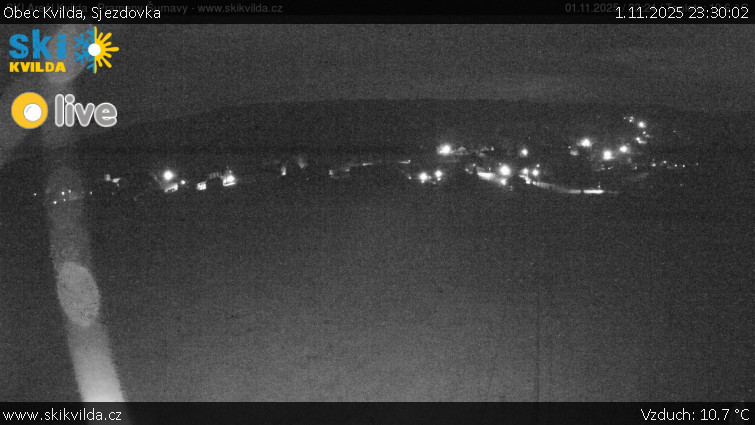 Obec Kvilda - Sjezdovka - 1.11.2025 v 23:30 Obec Kvilda - Sjezdovka - 1.11.2025 v 23:30