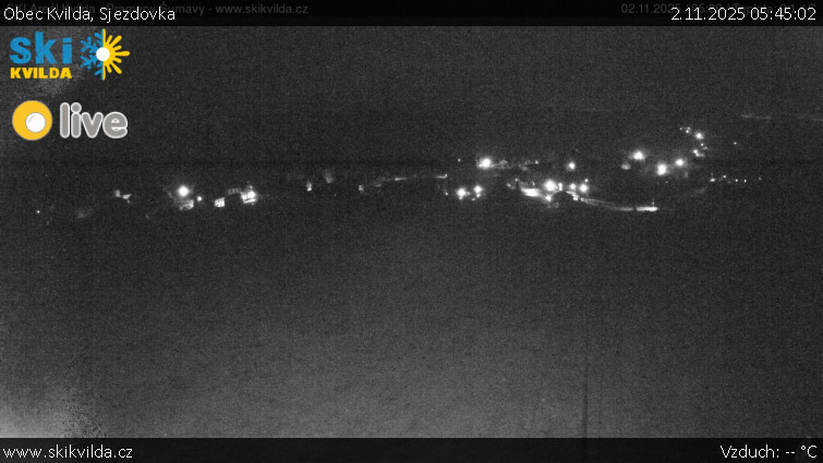 Obec Kvilda - Sjezdovka - 2.11.2025 v 05:45 Obec Kvilda - Sjezdovka - 2.11.2025 v 05:45