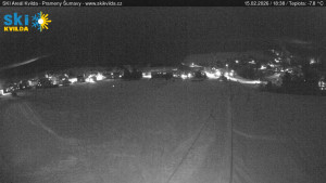 Obec Kvilda - Sjezdovka - 15.2.2026 v 18:45 Obec Kvilda - Sjezdovka - 15.2.2026 v 18:45