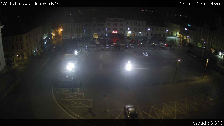 Město Klatovy - Náměstí Míru - 26.10.2025 v 03:45 Město Klatovy - Náměstí Míru - 26.10.2025 v 03:45