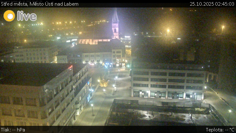 Město Ústí nad Labem - Střed města - 25.10.2025 v 02:45 Město Ústí nad Labem - Střed města - 25.10.2025 v 02:45