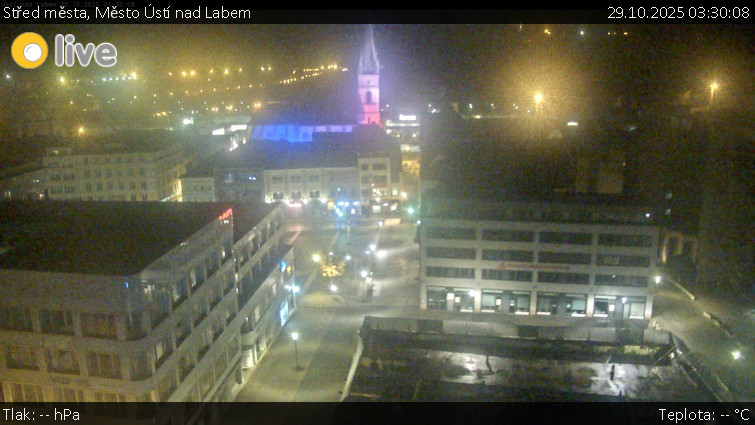 Město Ústí nad Labem - Střed města - 29.10.2025 v 03:30 Město Ústí nad Labem - Střed města - 29.10.2025 v 03:30