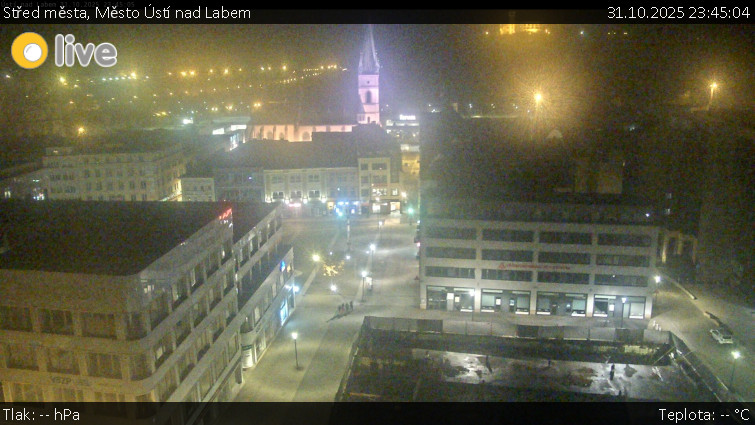 Město Ústí nad Labem - Střed města - 31.10.2025 v 23:45 Město Ústí nad Labem - Střed města - 31.10.2025 v 23:45