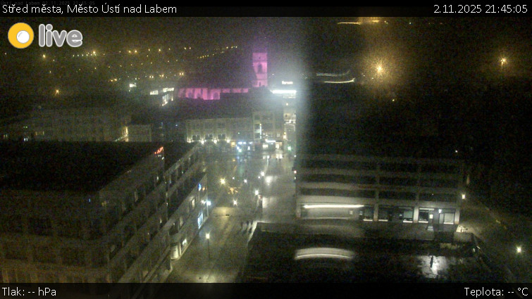 Město Ústí nad Labem - Střed města - 2.11.2025 v 21:45 Město Ústí nad Labem - Střed města - 2.11.2025 v 21:45