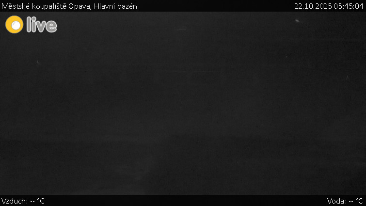 Městské koupaliště Opava - Hlavní bazén - 22.10.2025 v 05:45 Městské koupaliště Opava - Hlavní bazén - 22.10.2025 v 05:45