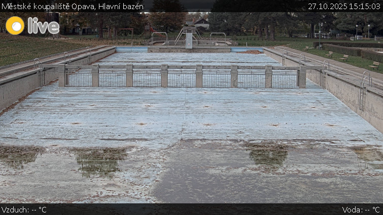 Městské koupaliště Opava - Hlavní bazén - 27.10.2025 v 15:15 Městské koupaliště Opava - Hlavní bazén - 27.10.2025 v 15:15