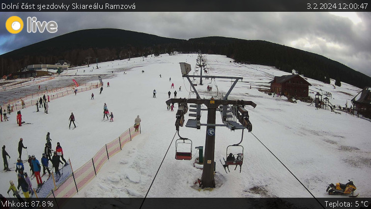 Horské atrakce Ramzová - Dolní část sjezdovky Skiareálu Ramzová - 3.2.2024 v 12:00 Horské atrakce Ramzová - Dolní část sjezdovky Skiareálu Ramzová - 3.2.2024 v 12:00
