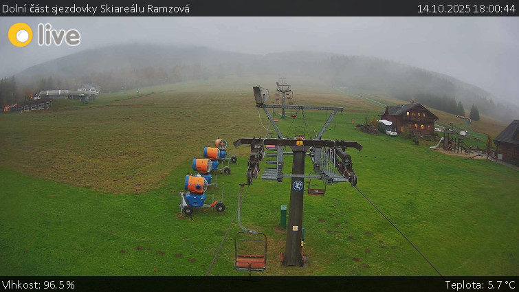 Horské atrakce Ramzová - Dolní část sjezdovky Skiareálu Ramzová - 14.10.2025 v 18:00 Horské atrakce Ramzová - Dolní část sjezdovky Skiareálu Ramzová - 14.10.2025 v 18:00