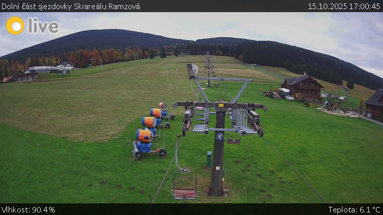 Horské atrakce Ramzová - Dolní část sjezdovky Skiareálu Ramzová - 15.10.2025 v 17:00 Horské atrakce Ramzová - Dolní část sjezdovky Skiareálu Ramzová - 15.10.2025 v 17:00