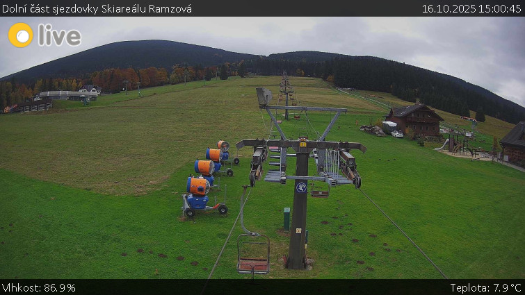 Horské atrakce Ramzová - Dolní část sjezdovky Skiareálu Ramzová - 16.10.2025 v 15:00 Horské atrakce Ramzová - Dolní část sjezdovky Skiareálu Ramzová - 16.10.2025 v 15:00