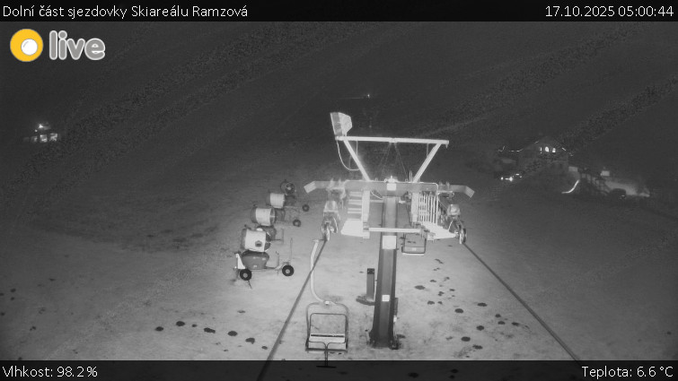 Horské atrakce Ramzová - Dolní část sjezdovky Skiareálu Ramzová - 17.10.2025 v 05:00 Horské atrakce Ramzová - Dolní část sjezdovky Skiareálu Ramzová - 17.10.2025 v 05:00