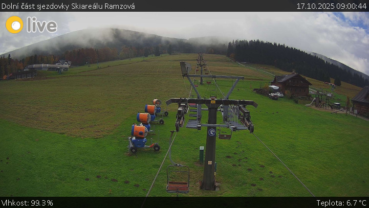 Horské atrakce Ramzová - Dolní část sjezdovky Skiareálu Ramzová - 17.10.2025 v 09:00 Horské atrakce Ramzová - Dolní část sjezdovky Skiareálu Ramzová - 17.10.2025 v 09:00
