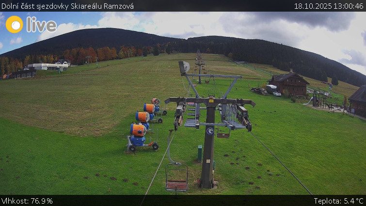 Horské atrakce Ramzová - Dolní část sjezdovky Skiareálu Ramzová - 18.10.2025 v 13:00 Horské atrakce Ramzová - Dolní část sjezdovky Skiareálu Ramzová - 18.10.2025 v 13:00