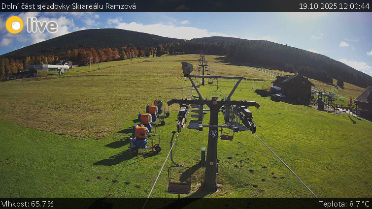 Horské atrakce Ramzová - Dolní část sjezdovky Skiareálu Ramzová - 19.10.2025 v 12:00 Horské atrakce Ramzová - Dolní část sjezdovky Skiareálu Ramzová - 19.10.2025 v 12:00