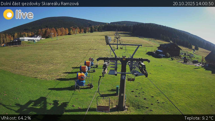 Horské atrakce Ramzová - Dolní část sjezdovky Skiareálu Ramzová - 20.10.2025 v 14:00 Horské atrakce Ramzová - Dolní část sjezdovky Skiareálu Ramzová - 20.10.2025 v 14:00