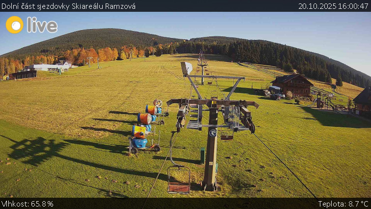 Horské atrakce Ramzová - Dolní část sjezdovky Skiareálu Ramzová - 20.10.2025 v 16:00 Horské atrakce Ramzová - Dolní část sjezdovky Skiareálu Ramzová - 20.10.2025 v 16:00