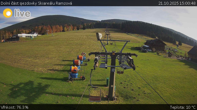 Horské atrakce Ramzová - Dolní část sjezdovky Skiareálu Ramzová - 21.10.2025 v 15:00 Horské atrakce Ramzová - Dolní část sjezdovky Skiareálu Ramzová - 21.10.2025 v 15:00