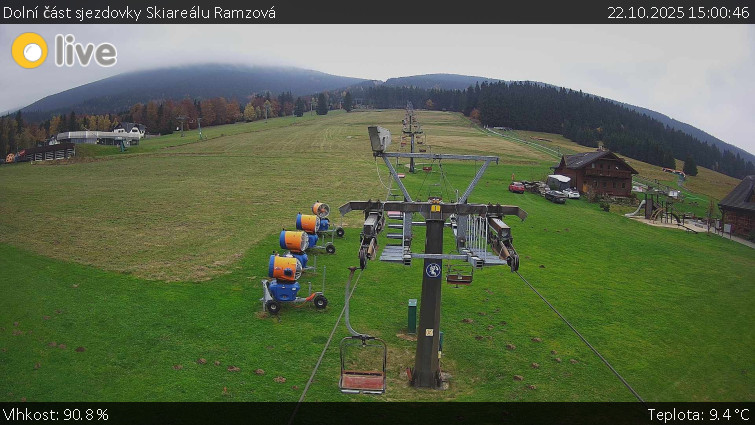 Horské atrakce Ramzová - Dolní část sjezdovky Skiareálu Ramzová - 22.10.2025 v 15:00 Horské atrakce Ramzová - Dolní část sjezdovky Skiareálu Ramzová - 22.10.2025 v 15:00