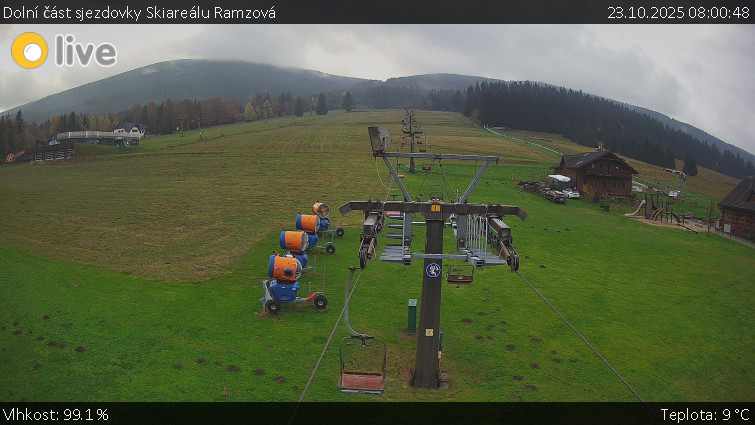 Horské atrakce Ramzová - Dolní část sjezdovky Skiareálu Ramzová - 23.10.2025 v 08:00 Horské atrakce Ramzová - Dolní část sjezdovky Skiareálu Ramzová - 23.10.2025 v 08:00