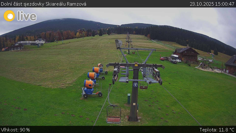 Horské atrakce Ramzová - Dolní část sjezdovky Skiareálu Ramzová - 23.10.2025 v 15:00 Horské atrakce Ramzová - Dolní část sjezdovky Skiareálu Ramzová - 23.10.2025 v 15:00
