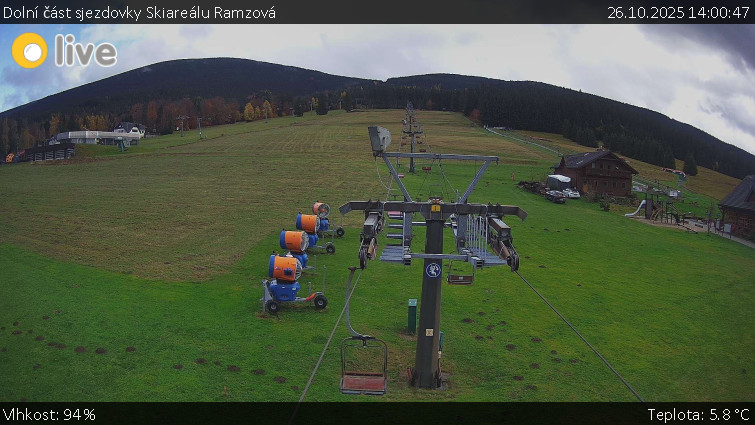 Horské atrakce Ramzová - Dolní část sjezdovky Skiareálu Ramzová - 26.10.2025 v 14:00 Horské atrakce Ramzová - Dolní část sjezdovky Skiareálu Ramzová - 26.10.2025 v 14:00