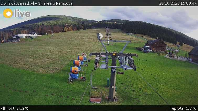 Horské atrakce Ramzová - Dolní část sjezdovky Skiareálu Ramzová - 26.10.2025 v 15:00 Horské atrakce Ramzová - Dolní část sjezdovky Skiareálu Ramzová - 26.10.2025 v 15:00