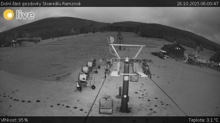 Horské atrakce Ramzová - Dolní část sjezdovky Skiareálu Ramzová - 28.10.2025 v 06:00 Horské atrakce Ramzová - Dolní část sjezdovky Skiareálu Ramzová - 28.10.2025 v 06:00