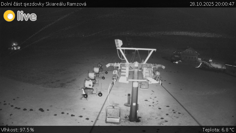 Horské atrakce Ramzová - Dolní část sjezdovky Skiareálu Ramzová - 28.10.2025 v 20:00 Horské atrakce Ramzová - Dolní část sjezdovky Skiareálu Ramzová - 28.10.2025 v 20:00