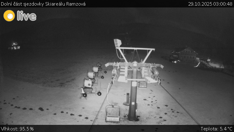 Horské atrakce Ramzová - Dolní část sjezdovky Skiareálu Ramzová - 29.10.2025 v 03:00 Horské atrakce Ramzová - Dolní část sjezdovky Skiareálu Ramzová - 29.10.2025 v 03:00