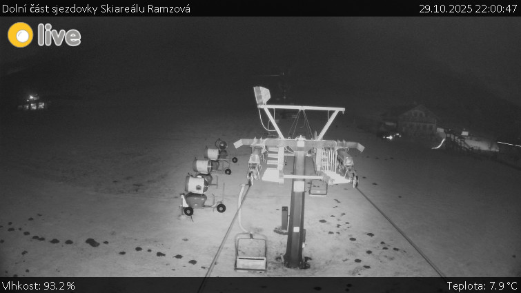Horské atrakce Ramzová - Dolní část sjezdovky Skiareálu Ramzová - 29.10.2025 v 22:00 Horské atrakce Ramzová - Dolní část sjezdovky Skiareálu Ramzová - 29.10.2025 v 22:00