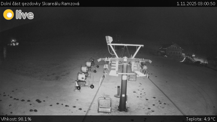 Horské atrakce Ramzová - Dolní část sjezdovky Skiareálu Ramzová - 1.11.2025 v 03:00 Horské atrakce Ramzová - Dolní část sjezdovky Skiareálu Ramzová - 1.11.2025 v 03:00