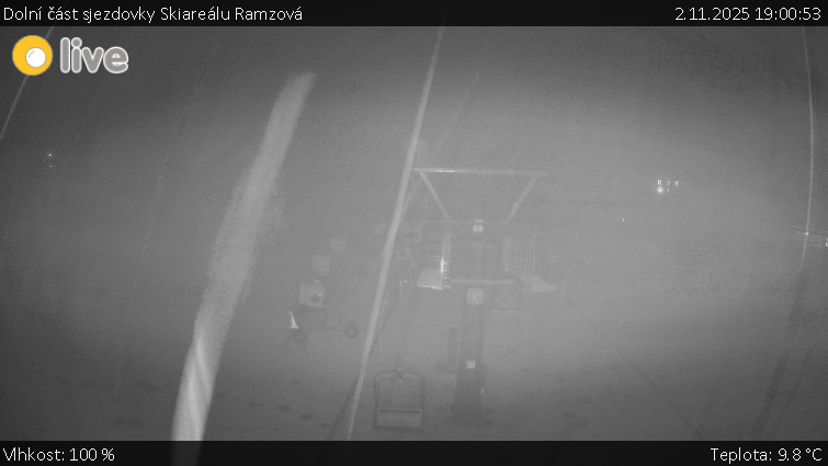 Horské atrakce Ramzová - Dolní část sjezdovky Skiareálu Ramzová - 2.11.2025 v 19:00 Horské atrakce Ramzová - Dolní část sjezdovky Skiareálu Ramzová - 2.11.2025 v 19:00