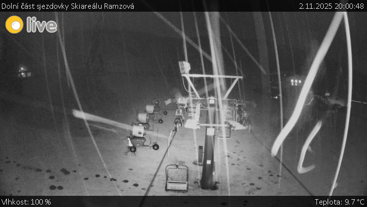 Horské atrakce Ramzová - Dolní část sjezdovky Skiareálu Ramzová - 2.11.2025 v 20:00 Horské atrakce Ramzová - Dolní část sjezdovky Skiareálu Ramzová - 2.11.2025 v 20:00