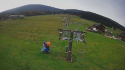 Lower part of the ski slope at the Ramzová Ski Resort