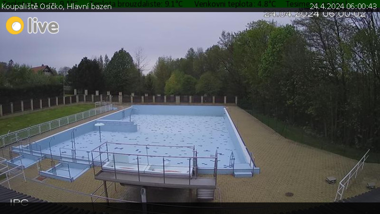 Koupaliště Osíčko - Hlavní bazen - 24.4.2024 v 06:00