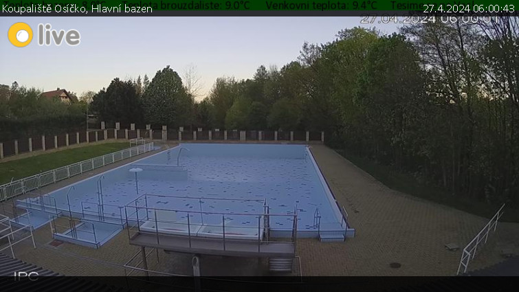 Koupaliště Osíčko - Hlavní bazen - 27.4.2024 v 06:00