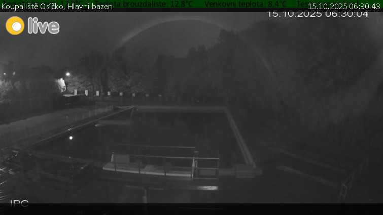 Koupaliště Osíčko - Hlavní bazen - 15.10.2025 v 06:30 Koupaliště Osíčko - Hlavní bazen - 15.10.2025 v 06:30