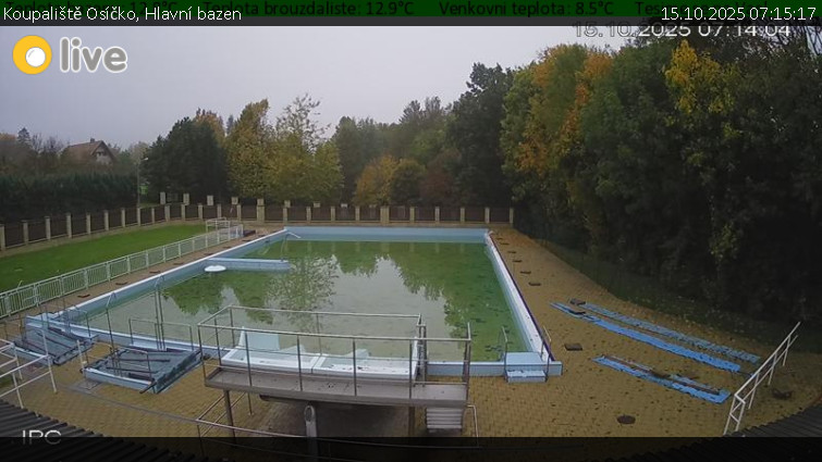 Koupaliště Osíčko - Hlavní bazen - 15.10.2025 v 07:15 Koupaliště Osíčko - Hlavní bazen - 15.10.2025 v 07:15