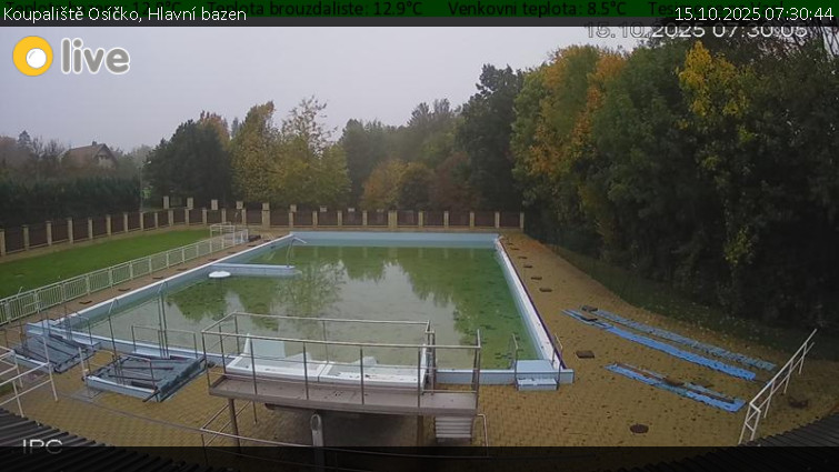 Koupaliště Osíčko - Hlavní bazen - 15.10.2025 v 07:30 Koupaliště Osíčko - Hlavní bazen - 15.10.2025 v 07:30