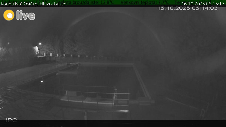 Koupaliště Osíčko - Hlavní bazen - 16.10.2025 v 06:15 Koupaliště Osíčko - Hlavní bazen - 16.10.2025 v 06:15