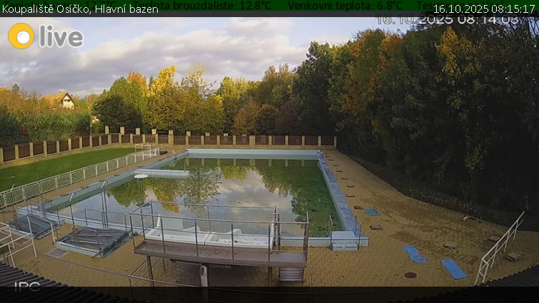 Koupaliště Osíčko - Hlavní bazen - 16.10.2025 v 08:15 Koupaliště Osíčko - Hlavní bazen - 16.10.2025 v 08:15